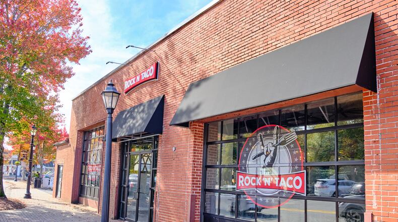 The exterior of Rock 'N' Taco in Roswell.