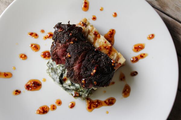 Chef Matthew Basford's peppercorn-crusted kangaroo is a mainstay among appetizers at Canoe.
Courtesy of Green Olive Media