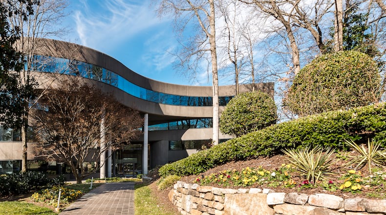 This is a photo of Piedmont Place, an office building at 3520 Piedmont Road NE, which was acquired by Christ Covenant Church in 2026. Transwestern represented the church in the sale. (Courtesy of Transwestern)