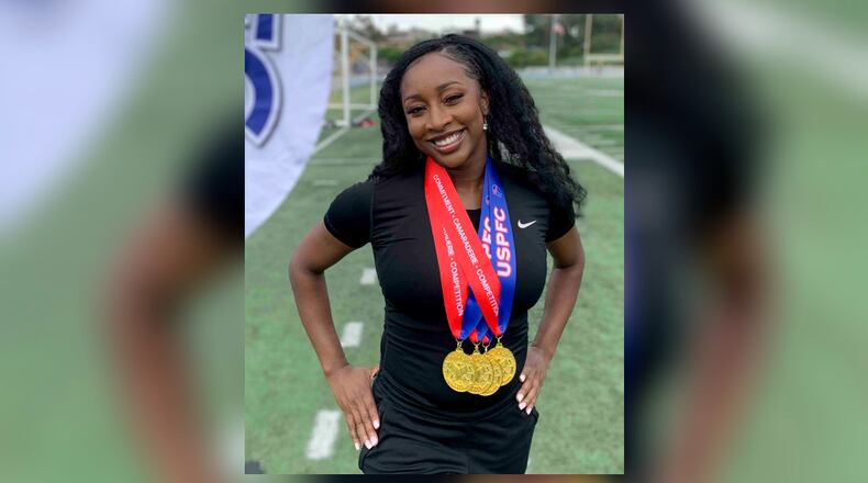 Johns Creek police Officer Shy’Keya Wimberly competed in the USA Police and Fire Championship in San Diego, California, over the weekend. She won all four of her events.