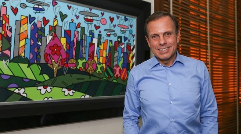 "Two years on reality TV earned me some points," says Joao Doria, mayor of Sao Paulo, Brazil, shown at City Hall in on Jan. 18, 2017. (MUST CREDIT: Patricia Monteiro/Bloomberg)