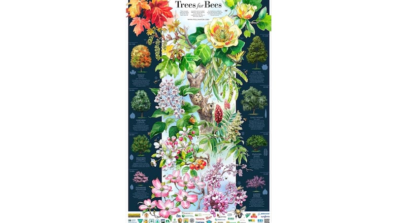 Sandy Springs recently updated the city's Recommended Tree Species List and created a Supported Wildlife Score using information like this about Trees from Bees from Pollinatior.org. COURTESY CITY OF SANDY SPRINGS