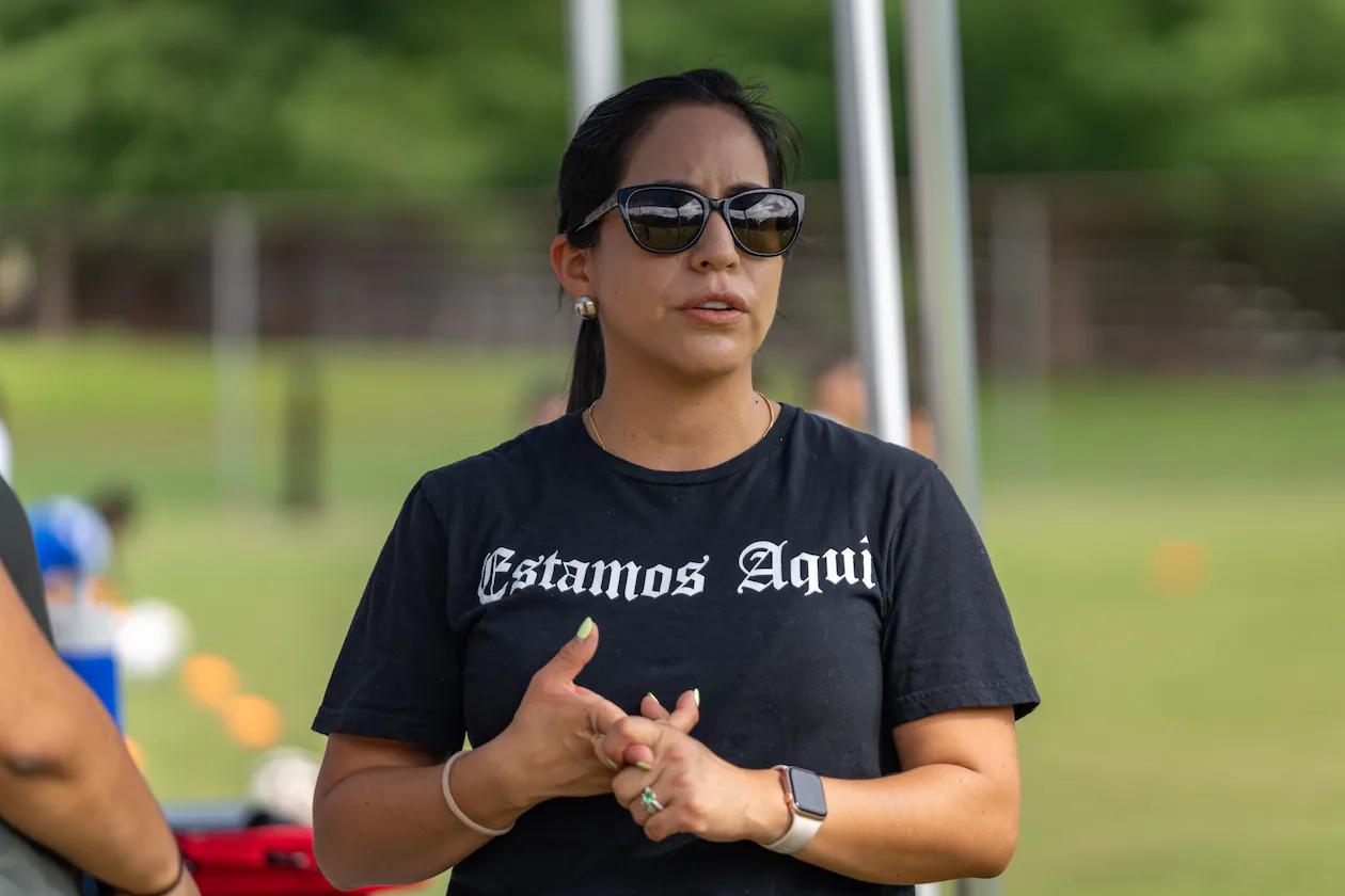 In preparation for the FIFA World Cup, the Latino Community Fund is sponsoring a soccer clinic and workshop for families to learn how to handle potential ICE interactions during the event. (Ben Hendren for the AJC)