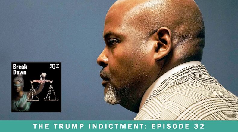 Terrence Bradley, Nathan Wade's former business partner, took the witness stand once again but didn't say what defense attorneys in Georgia's election interference case wanted to hear. The latest episode of the AJC's "Breakdown" podcast recaps the withering examination of Bradley. (Mike Stewart/AP)