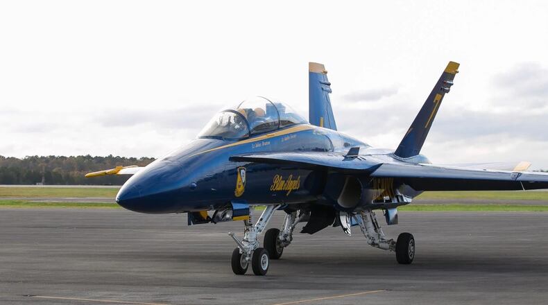 U.S. Navy Blue Angels No. 7 flew into Richard B. Russell Regional Airport in early preparation for their return to the Wings Over North Georgia Air Show in October 2021. (Courtesy of R. Steven Eckhoff/FILE)