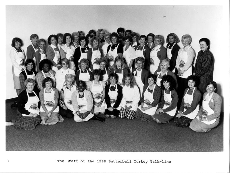 The Butterball Turkey Talk-Line staff of 1988 poses for a group picture. The first male joined the team in 2013. Courtesy of Butterball
