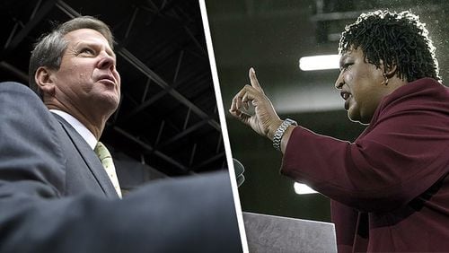 Brian Kemp (left) and Stacey Abrams.