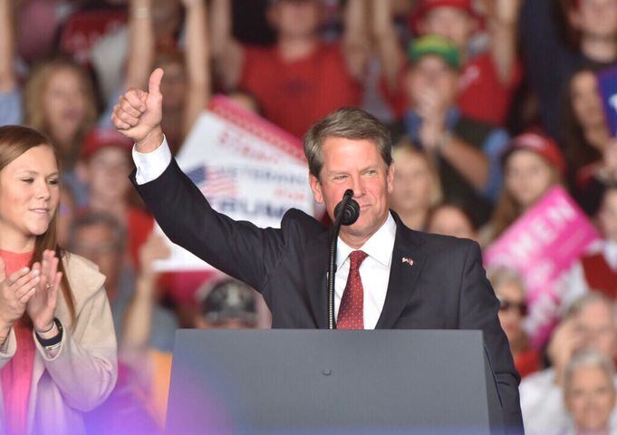 Donald Trump campaigns with Brian Kemp