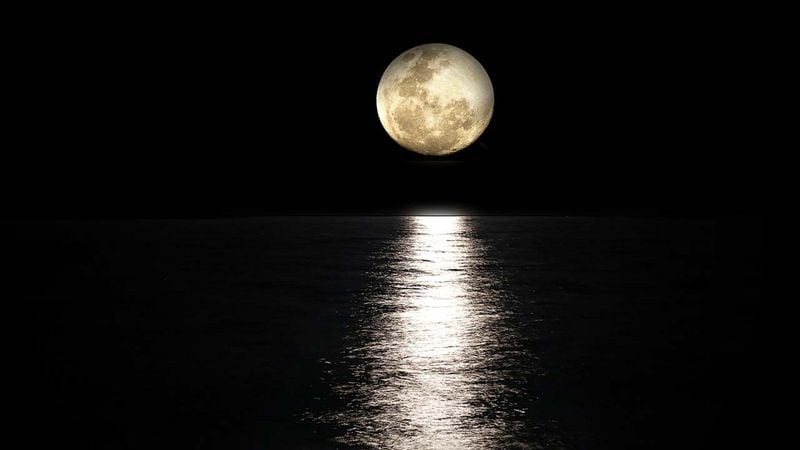 The moon exerts a gravitational force on Earth's oceans causing the lunar tides.