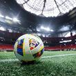A MLS soccer ball is shown during Atlanta United training camp at Mercedes-Benz Stadium, Tuesday, January 16, 2024, in Atlanta. (Jason Getz / Jason.Getz@ajc.com)