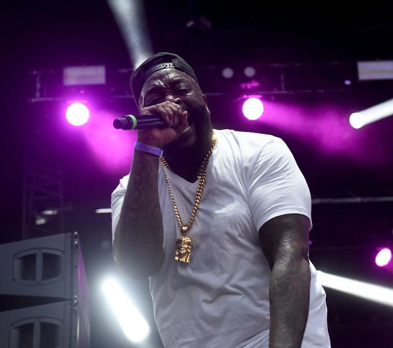 ATLANTA - September 8, 2019:  Rapper Rick Ross performs at One Musicfest, which is celebrating its 10th anniversary at Centennial Park. RYON HORNE/RHORNE@AJC.COM