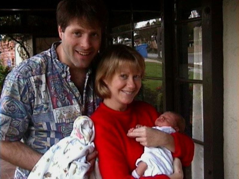 Andrea Kremer with her husband, John Steinberg, and newborn William Raymond Steinberg, who was born in Atlanta when his mother came to town for the 2000 Super Bowl. CONTRIBUTED