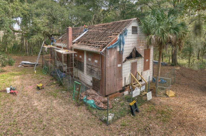 The Harrington School House was built in the 1920s and served as the main educational structure for three African-American communities on St. Simons Island. It landed on the Georgia Trust’s 2011 Places in Peril, and funds were raised to restore it. This photo was taken during the restoration process.CONTRIBUTED BY BENJAMIN GALLAND, H2O CREATIVE GROUP