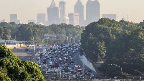 Drivers could face daunting traffic heading into downtown Atlanta on Saturday. JOHN SPINK / JSPINK@AJC.COM