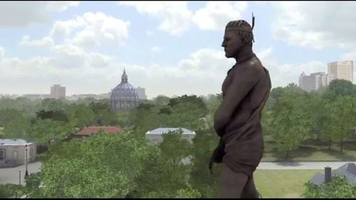 Rendering of a revived Mims Park on the west side. (Image from video by National Monuments Foundation of Atlanta).