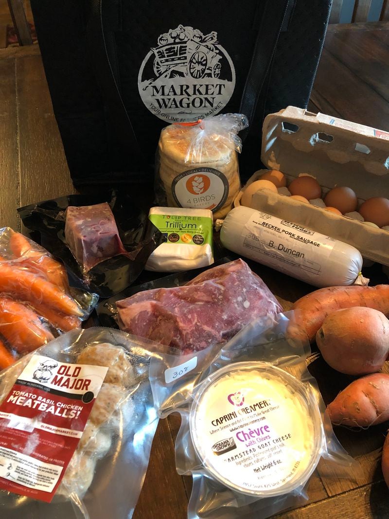 Delivery of local meats and vegetables from Market Wagon 
Courtesy of Market Wagon