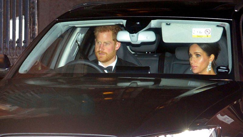 FILE PHOTO: Britain's Prince Harry and Meghan, Duchess of Sussex arrive at Buckingham Palace in London for the Prince of Wales' 70th birthday party, in London, Wednesday, Nov. 14, 2018.  The royal couple will be moving to Windsor Castle grounds after the new year.