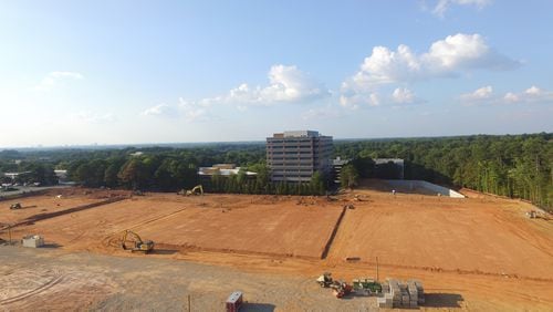 The land is cleared and ready for construction on Tucker Meridian, a massive retail development near Northlake Mall. (Photo by Scott Rippy)