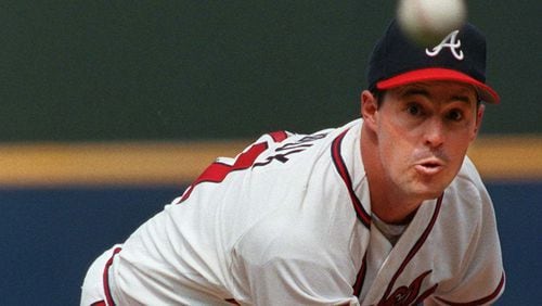 Atlanta Braves pitcher Greg Maddux throws to the plate during sixth inning of a baseball game against the Chicago Cubs in Atlanta  The Braves plan to retire Maddux's No. 31 during a ceremony on July 17 in Atlanta. (AP Photo/John Bazemore, File)