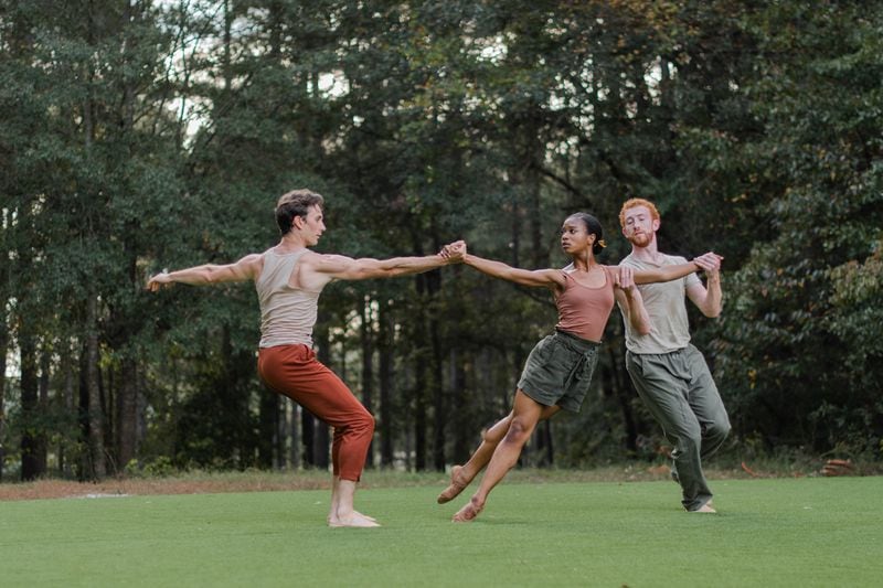 The expanded Terminus Modern Ballet Theatre performing in Wildflower Meadow at Serenbe. (Photos by Christina Massad)