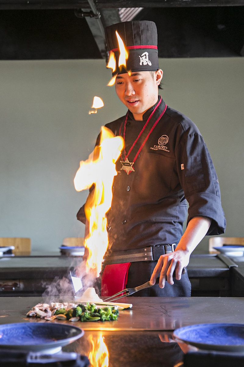 Nakato’s early days were as a restaurant built around eight teppan tables, where guests watched chefs grill, broil and pan-fry on an iron plate. Besides introducing diners to “exotic” teppanyaki-style cuisine, it also had a 25-seat tempura bar. 