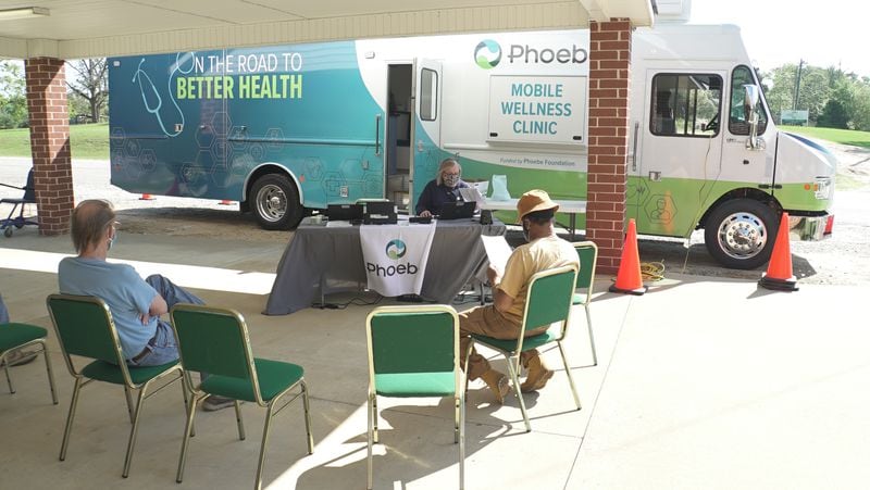 Phoebe Putney Health System, based in Albany, uses a mobile health unit to bring vaccination clinics to rural communities such as this one in Baker County. (Courtesy of Phoebe Putney Health System)