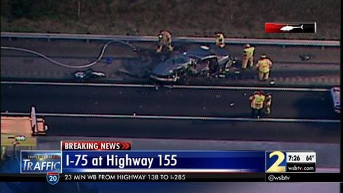 Authorities are investigating a crash that caused delays on I-75 in Henry County. (Credit: Channel 2 Action News)
