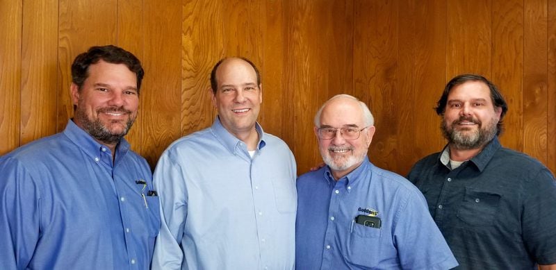 The management team of Goldens’ Foundry includes (from left) Ed Boyd Sr., vice president of operations; George Boyd Jr., vice president of sales and administration; George Boyd Sr., president; and John Boyd II, plant manager. CONTRIBUTED BY GFMCO