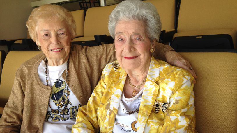 Sisters Jo Atchison (left) and Alae Risse Leitch attended last year’s Vanderbilt game at Bobby Dodd Stadium. (AJC photo by Ken Sugiura)