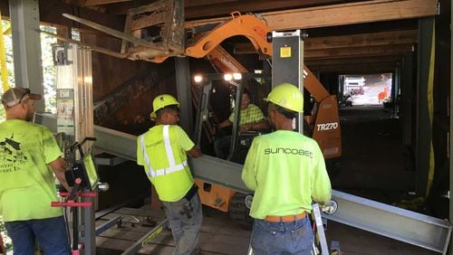 Smyrna shared some pictures on its Facebook from week nine inside the construction site at the Concord Road covered bridge. The revamp is slated to take four months.