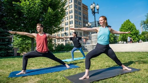 Yoga is a popular pastime in Asheville, North Carolina, where a proliferation of wellness practice and treatment centers have opened in recent years. Contributed by ExploreAsheville.com.
