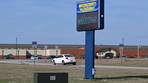 Exterior of Wilcox County Schools in Rochelle, GA. Ten years ago, local Wilcox County high school students pushed for an official school prom, one that would be integrated. In the past, private proms that were often segregated by race. (Hyosub Shin / Hyosub.Shin@ajc.com)