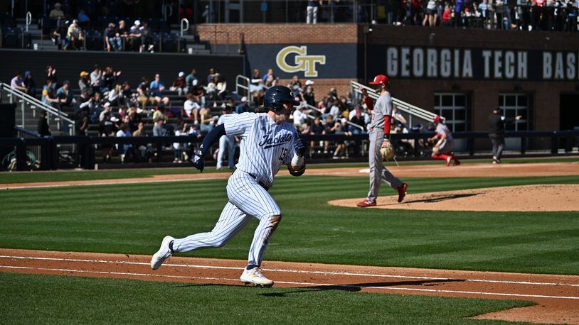 Georgia Tech outfielder Jake DeLeo homered against Wofford on Tuesday. (Georgia Tech Athletics / file photo)