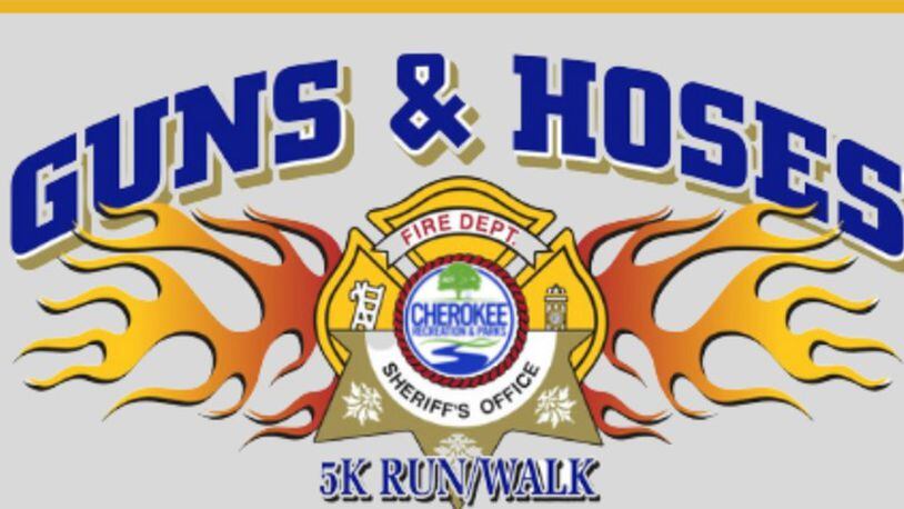 For their charitable causes, choose to run for the Cherokee Sheriff's Office (Guns) or the Cherokee County Fire Department (Hoses) at 8 a.m. Feb. 11 at Hobgood Park, 6688 Bells Ferry Road, Woodstock. (Courtesy of Cherokee County)
