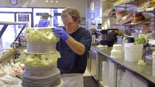 Jack Phillips works on an elaborate wedding cake at his business, Masterpiece Cakeshop, in Lakewood, Colo., in 2014. Phillips refused to make a wedding cake for a gay male couple. That eventually led to a case before the U.S. Supreme Court. (Matthew Staver/The New York Times)