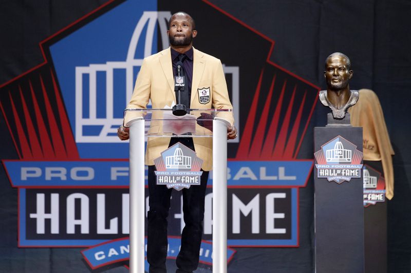 Champ Bailey speaks during his enshrinement into the Pro Football Hall of Fame at Tom Benson Hall Of Fame Stadium on August 3, 2019 in Canton, Ohio. (Photo by Joe Robbins/Getty Images)