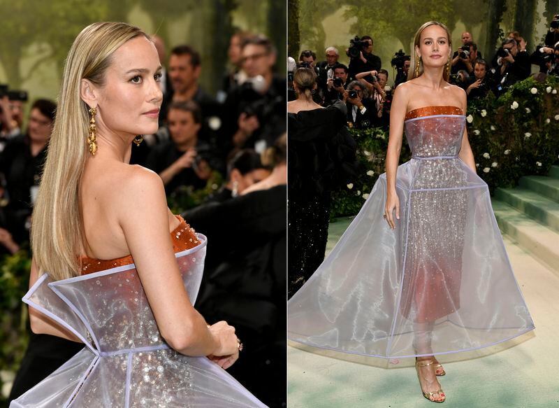 Brie Larson attends The Metropolitan Museum of Art's Costume Institute benefit gala celebrating the opening of the "Sleeping Beauties: Reawakening Fashion" exhibition on Monday, May 6, 2024, in New York. (Photos by Evan Agostini/Invision/AP)