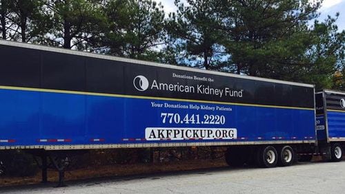 The American Kidney Fund now has a donation trailer for household goods and clothing at the Roswell Recycling Center, 11570 Maxwell Rd. (Courtesy American Kidney Services)