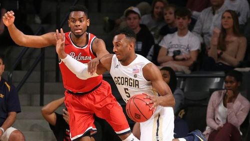 Georgia Tech guard and Shiloh High School graduate Josh Okogie (5) is one of the ACC’s top players this season.