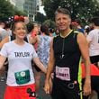 Taylor Scott and Kevin Avery, syndicated morning hosts at 104.7/The Fish, have run the AJC Peachtree Road Race many times. This is a shot from 2019. Courtesy