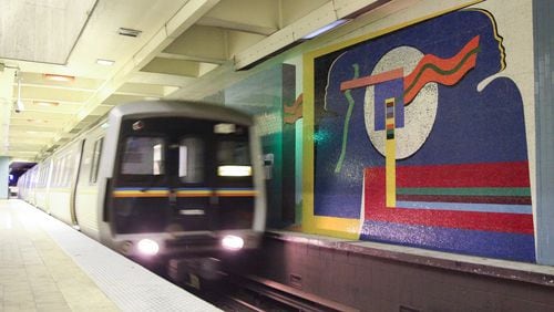 Artbound has worked to restore art at MARTA stations, including the mosaics art at the Ashby station. Courtesy Katherine Dirga