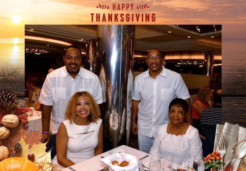U.S. Rep. Lucy McBath, bottom left, and her family take a cruise to the Caribbean every Thanksgiving to celebrate the life of her late son, Jordan Davis, who was shot and killed on Nov. 23, 2012.