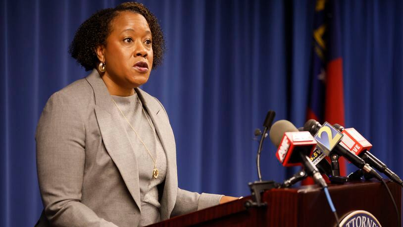 Dekalb County D.A. Sherry Boston speaks to the press members announcing herself excluded from the investigation related to the officer shooting regarding last week’s incident that left a protester dead and a state trooper wounded near the site of Atlanta’s planned public safety training center. Miguel Martinez / miguel.martinezjimenez@ajc.com