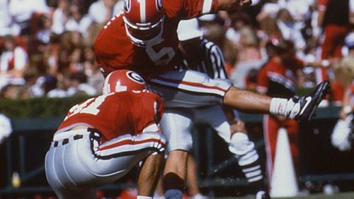Former Georgia kicker Kanon Parkman was known for making two game-winning field goals to beat Georgia Tech in the 1990s. He died this week in Cumming at the age of 48. (Photo from UGA Sports Communications)
