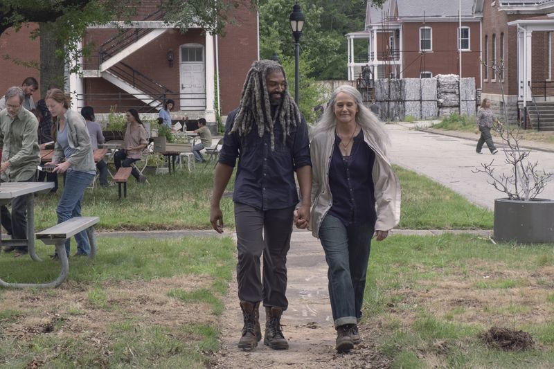 Khary Payton as Ezekiel, Melissa McBride as Carol PeletierÂ - The Walking Dead _ Season 9, Episode 6 - Photo Credit: Gene Page/AMC