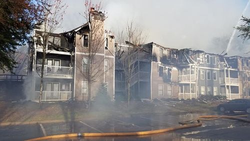 At least 20 units were destroyed in a Marietta apartment complex fire on Saturday, March 23.