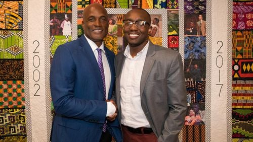Kenny Leon (left) is handing over the reins to the theater company he co-founded 16 years ago. Playwright and actor Jamil Jude (right) will become the new artistic director of True Colors, and Leon will become artistic director emeritus. CONTRIBUTED BY KENNY LEON’S TRUE COLORS THEATRE COMPANY