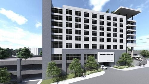 Rendering of a proposed eight-story Hilton hotel that's part of a $125 million mixed-used development that Smyrna City Council will consider Monday. (Photo provided/City of Smyrna)