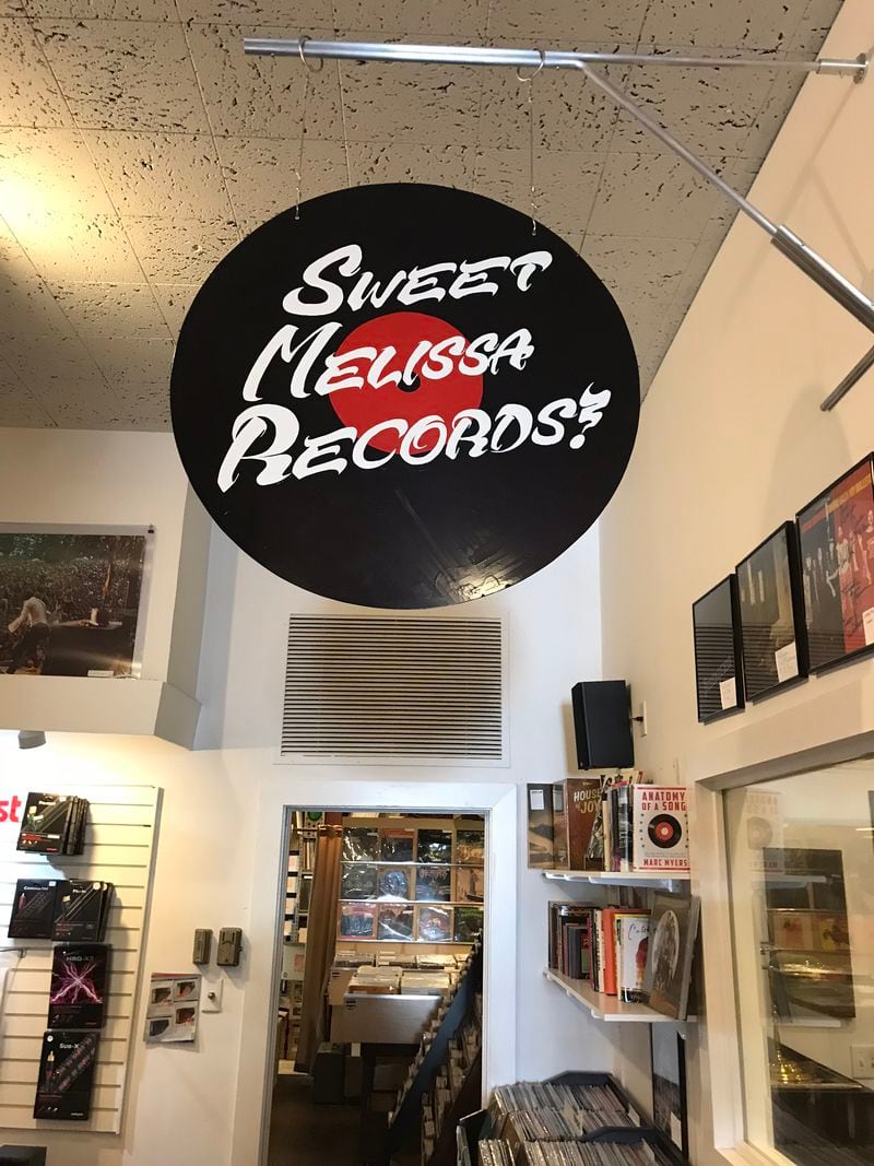 Sweet Melissa Records is on Marietta Square. CREDIT: Rodney Ho/rho@ajc.com