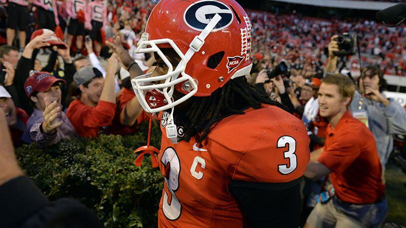 Georgia running back Todd Gurley ranks second in school history in touchdowns and third in rushing yards.